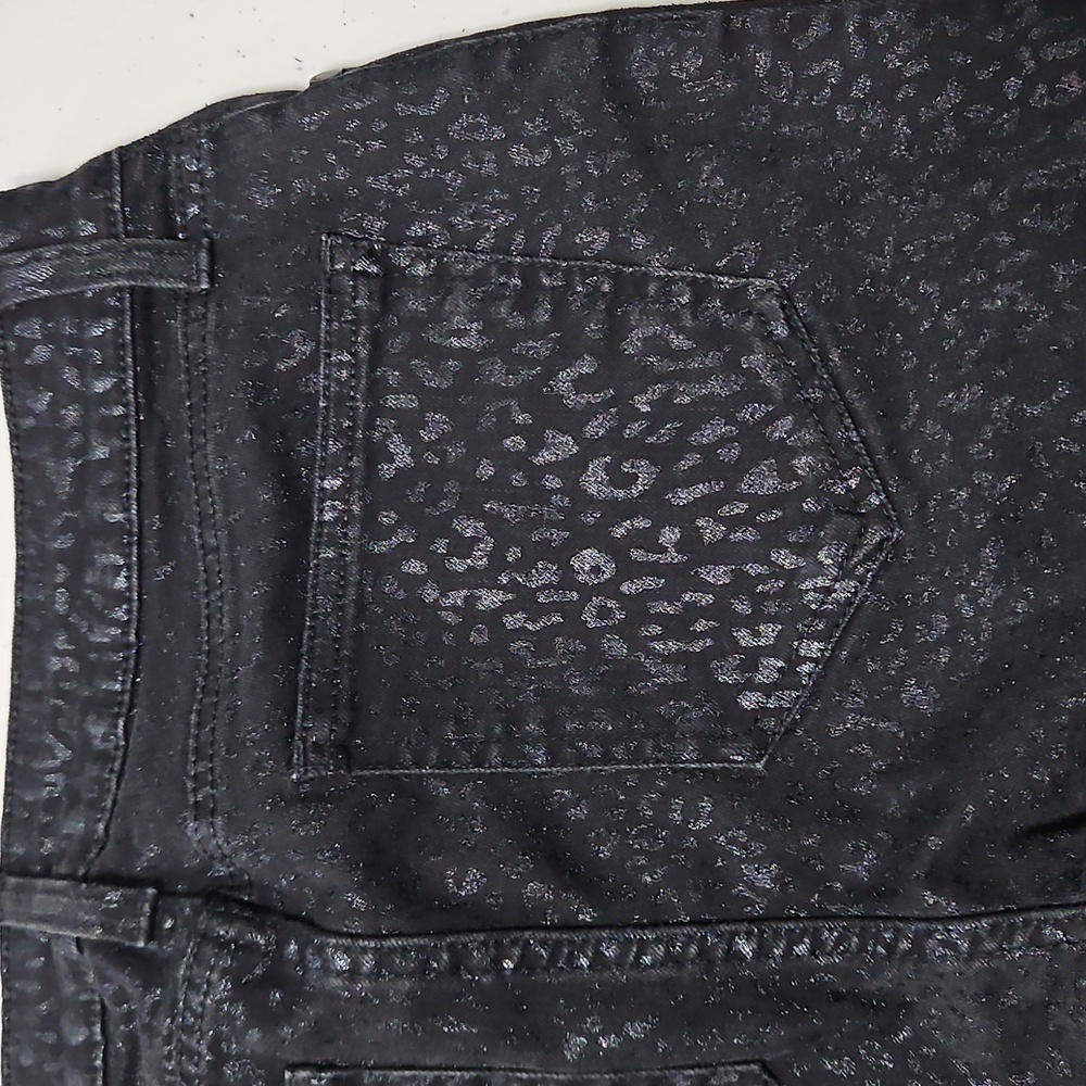 NINE WEST black leopard print jeans - Picture 7 of 13
